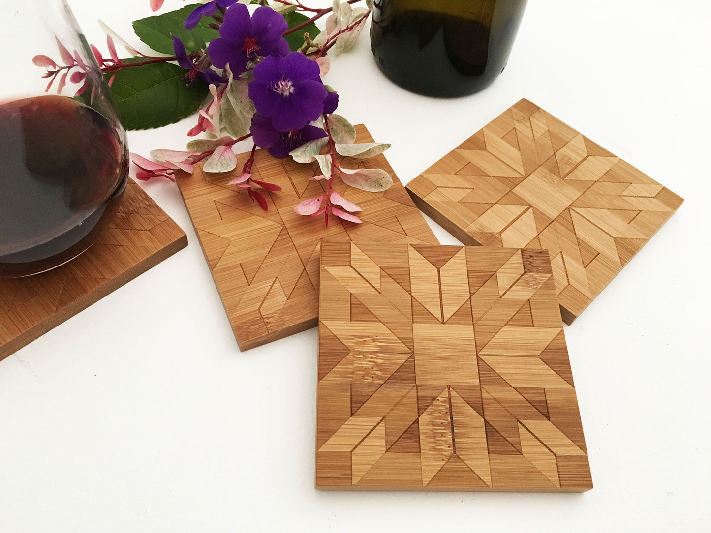 Bamboo Coasters | Ruby Roads - Square