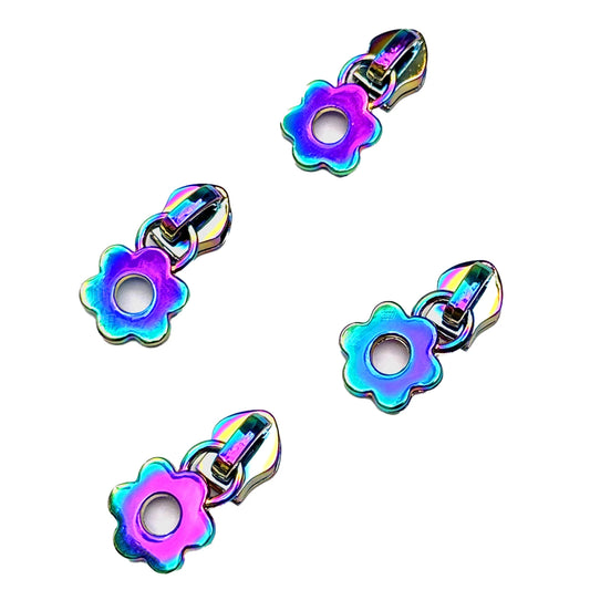 Zipper Pulls | Rainbow Flower