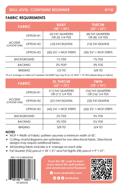 Sew Brainy Designs | Cabin Crush