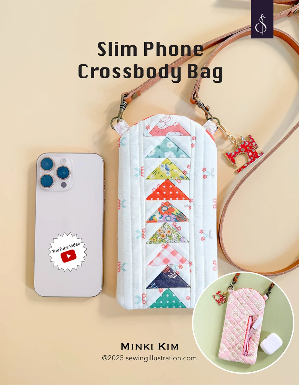 Sewing Illustration | Slim Phone Crossbody Bag