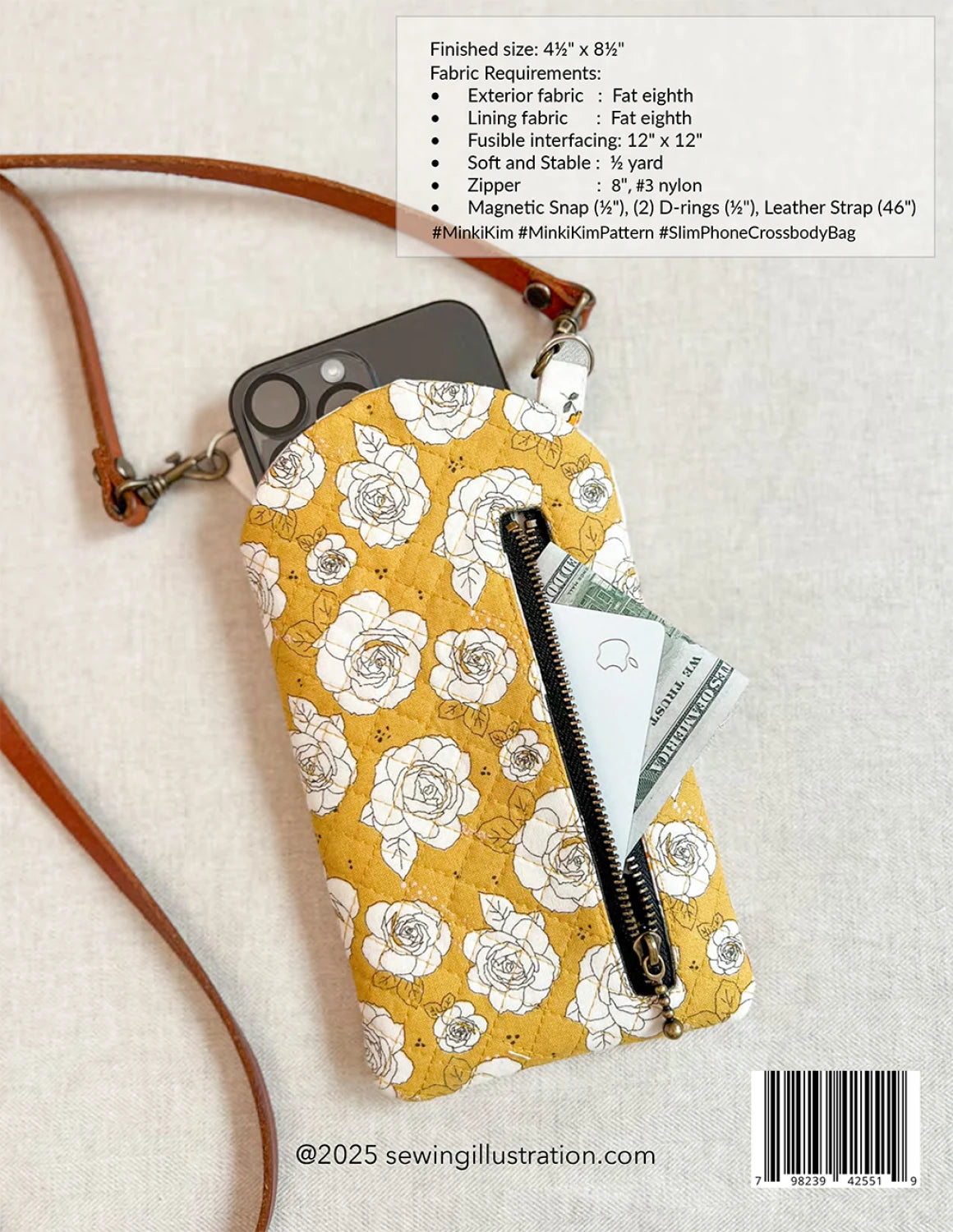 Sewing Illustration | Slim Phone Crossbody Bag