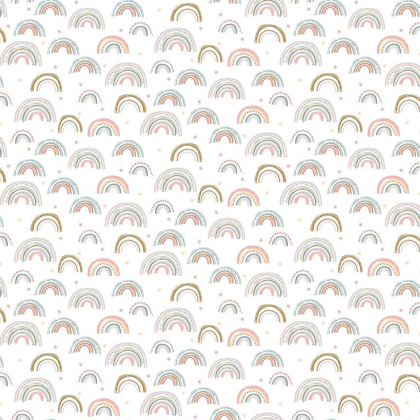 Hang In There Flannel | Follow the Rainbow - White