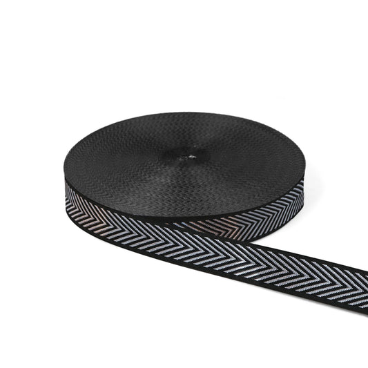 Silver Chevron Webbing | 1.5 Inch