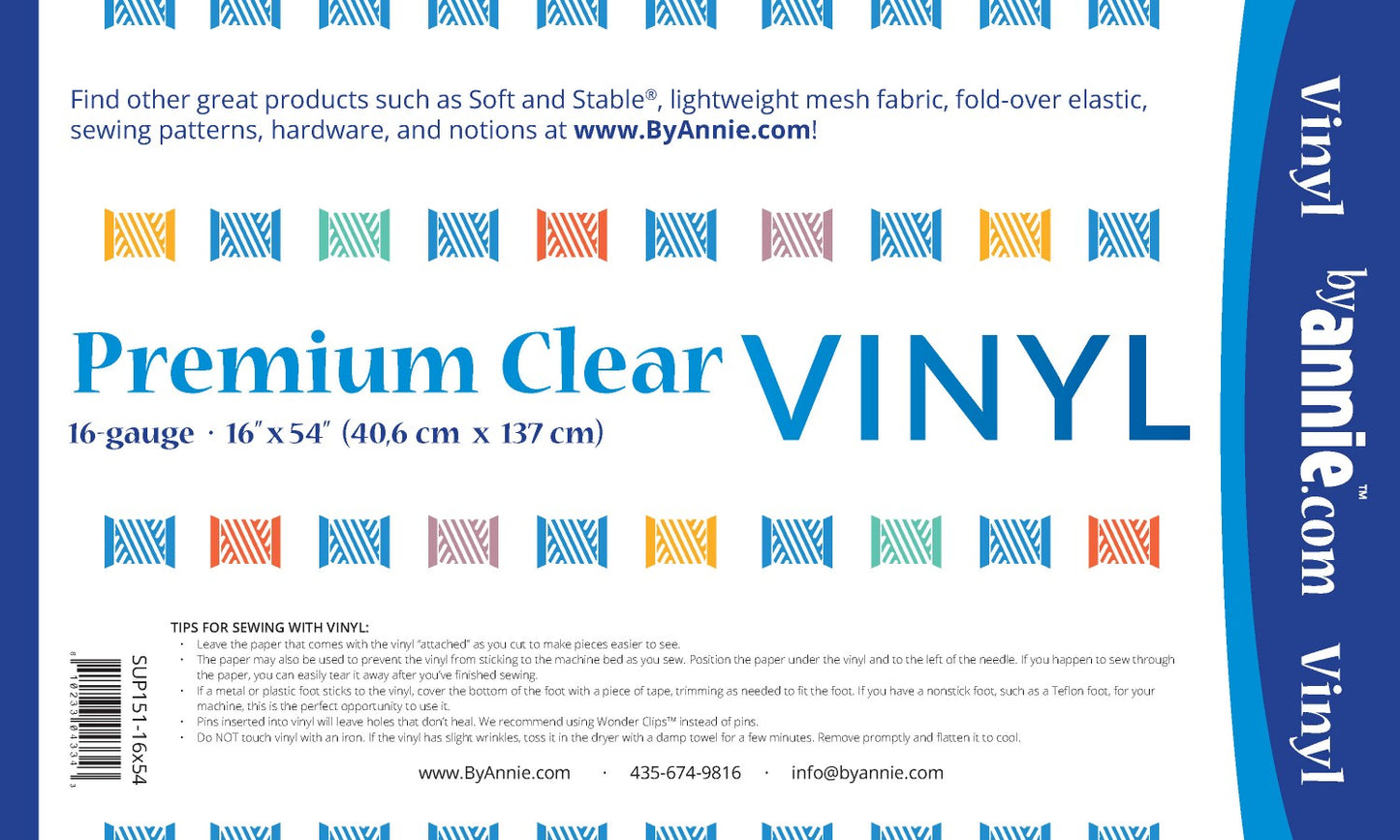 Premium Clear Vinyl | 16in x 54in
