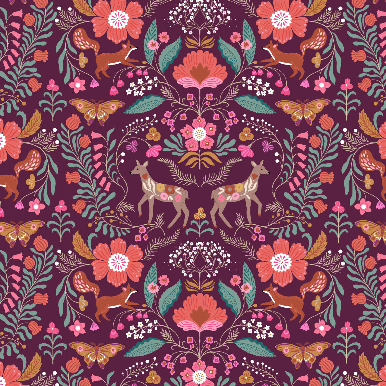 Wild Folk | Deer Damask