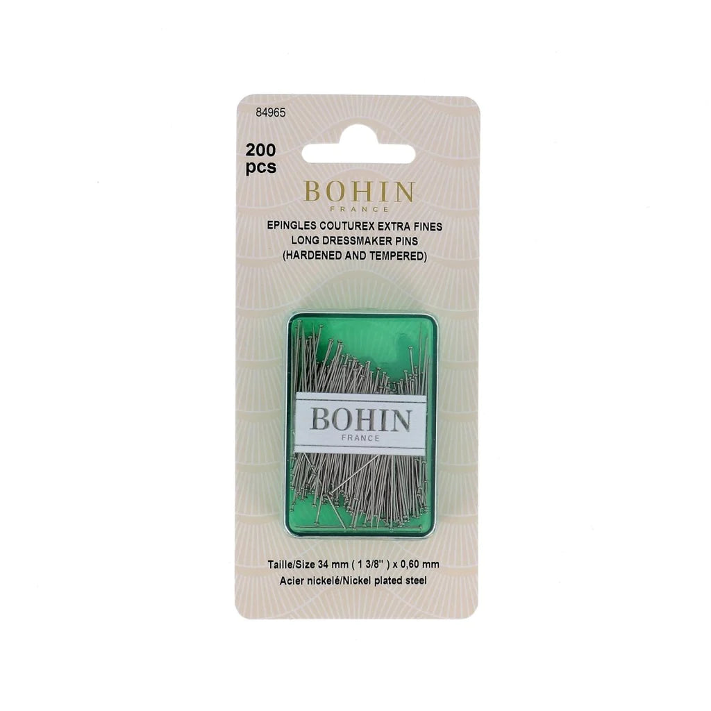 Bohin Long Dressmaker Pins | 200 pc
