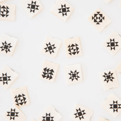 Organic Cotton Labels | Black Quilt Block Multipack