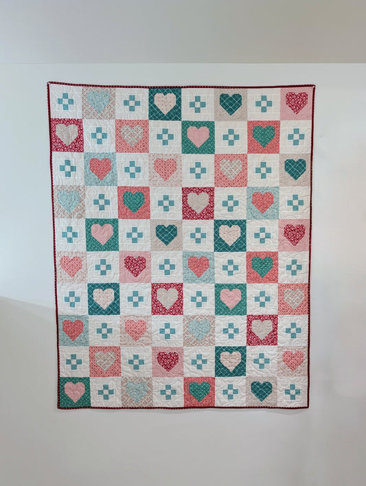 Cozy Checkered Hearts | Quilt Kit