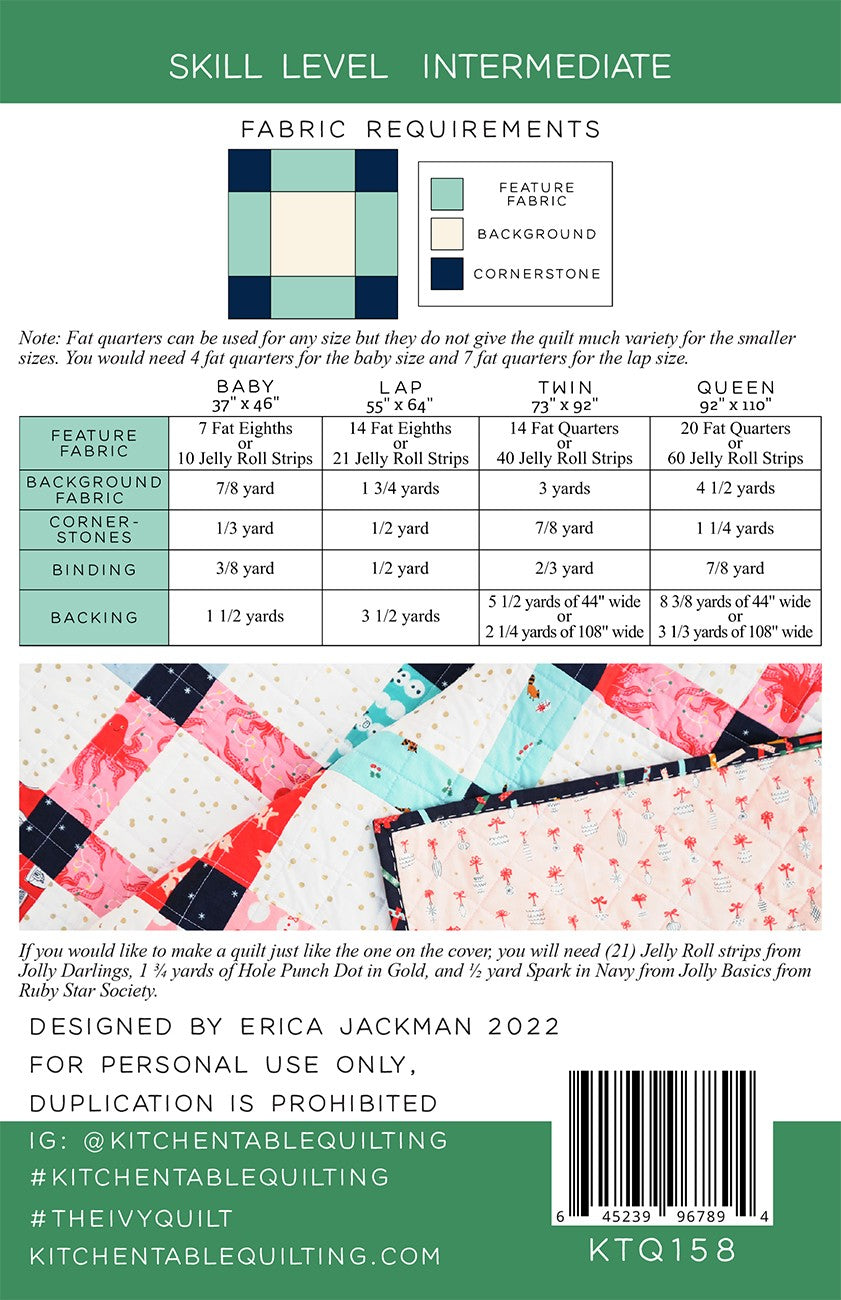 Kitchen Table Quilting - The Ivy Quilt Pattern