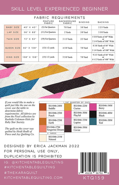 Kitchen Table Quilting - The Kara Quilt Pattern