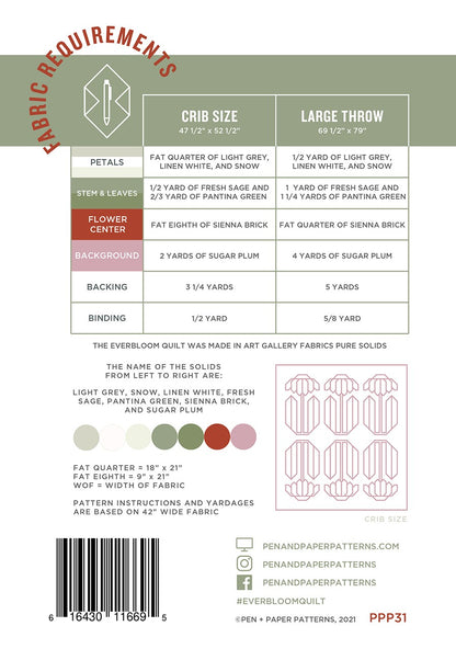 Pen & Paper Patterns | Everbloom Quilt